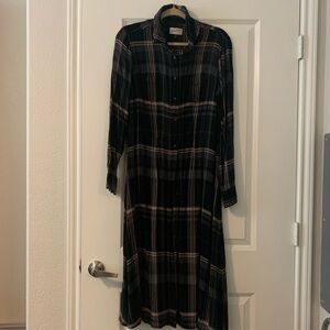 Plaid Maxi flannel Dress